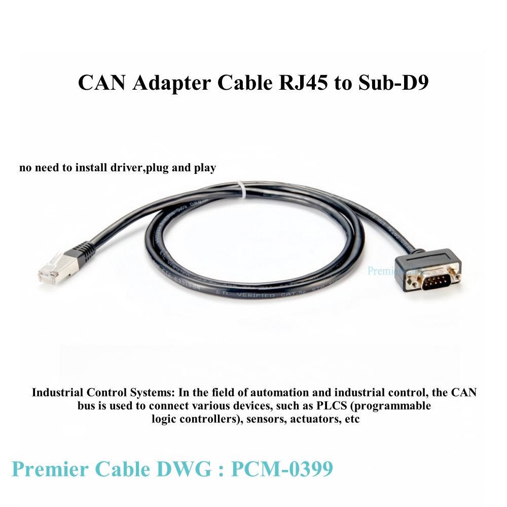 DB9 to RJ45 Console Cable D-Sub 9 pin Male to RJ45 8P8C CAN Bus Adapter Cable RJ45 to SUB D9 CAN Bus Cable for PLCS sensors