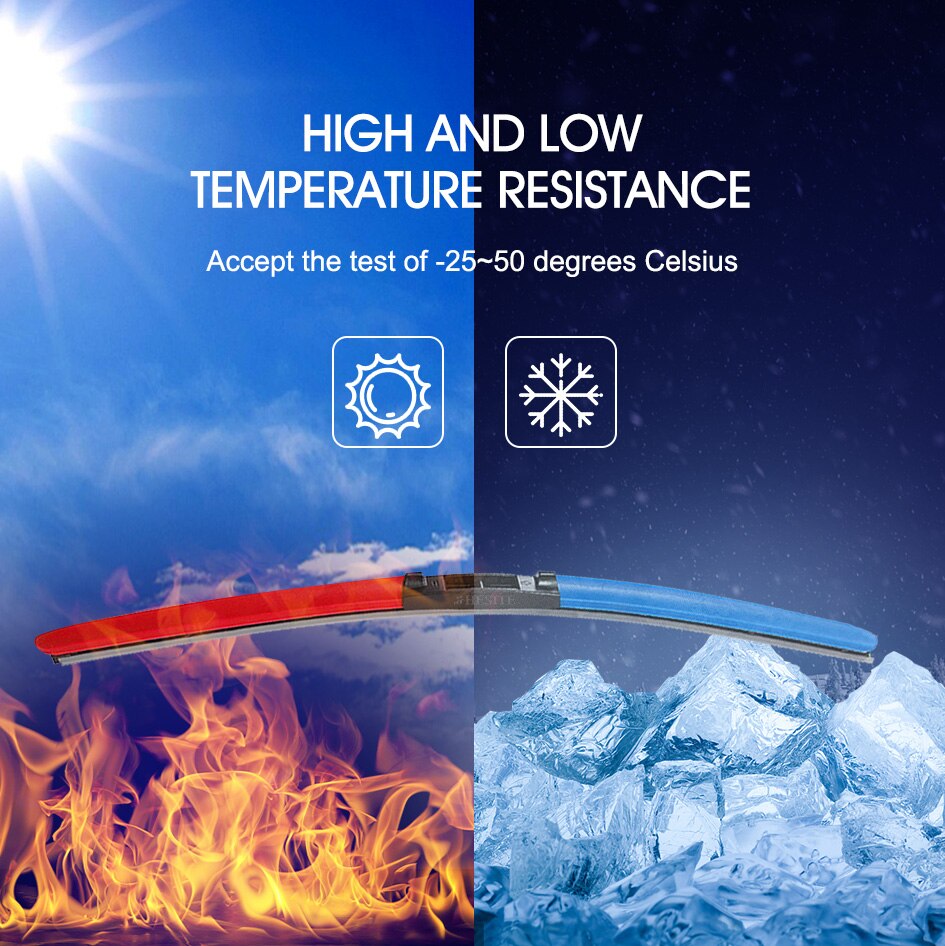 HESITE Colorful Windshield Wiper Blades For Chevrolet Alpheon And Bolt EV Models Red Blue Hybrid Wipers