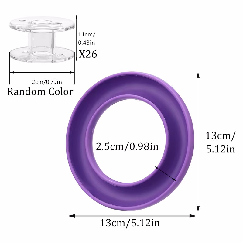 MIUSIE Bobbin Holder Sewing Tools Plastic Bobbin Storage Box Rubber Ring Sewing Needles Saver Handicraft Portable Sewing Tools: army green