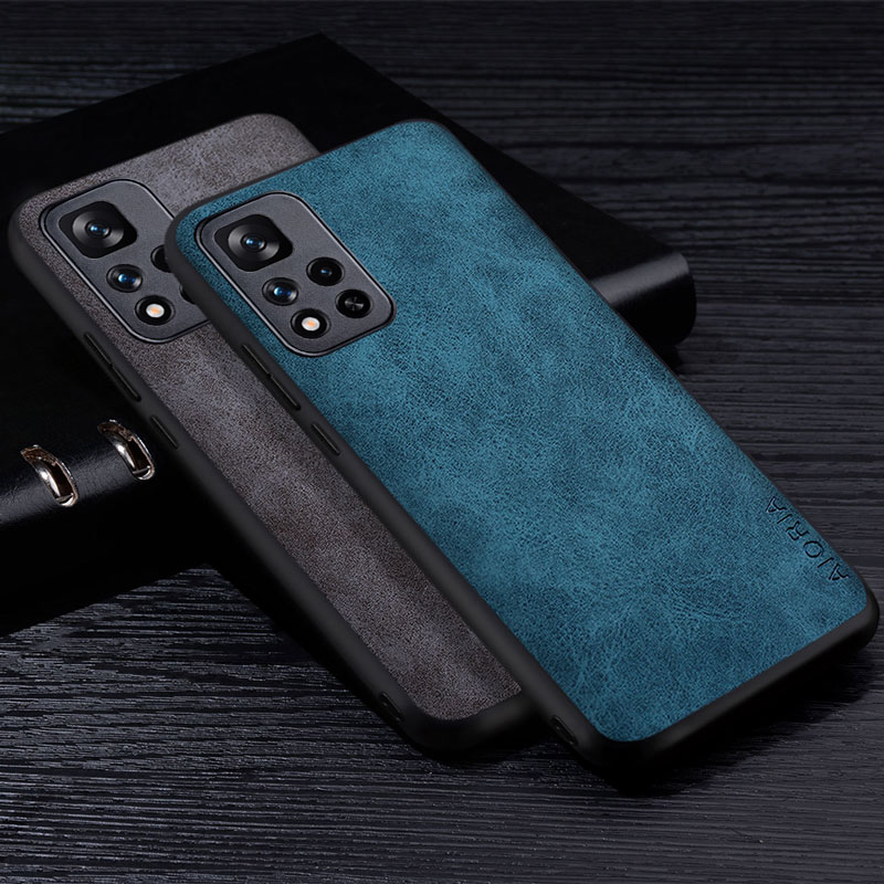 Étui en cuir PU de supérieure pour Xiaomi Redmi Note 11 Pro Plus 5G, housse de couleur unie résistante aux rayures pour Xiaomi Redmi Note 11S