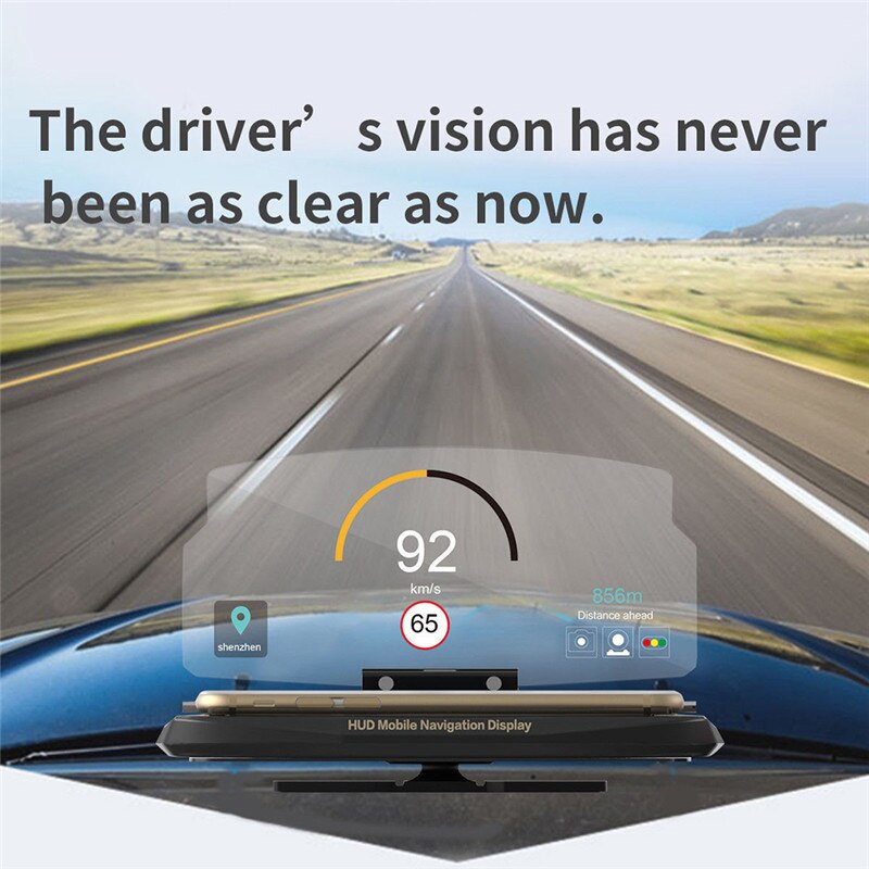 Universele mobiele telefoon autohouder voorruitprojector hud head-up display 6.5 inch voor iphone/samsung gps