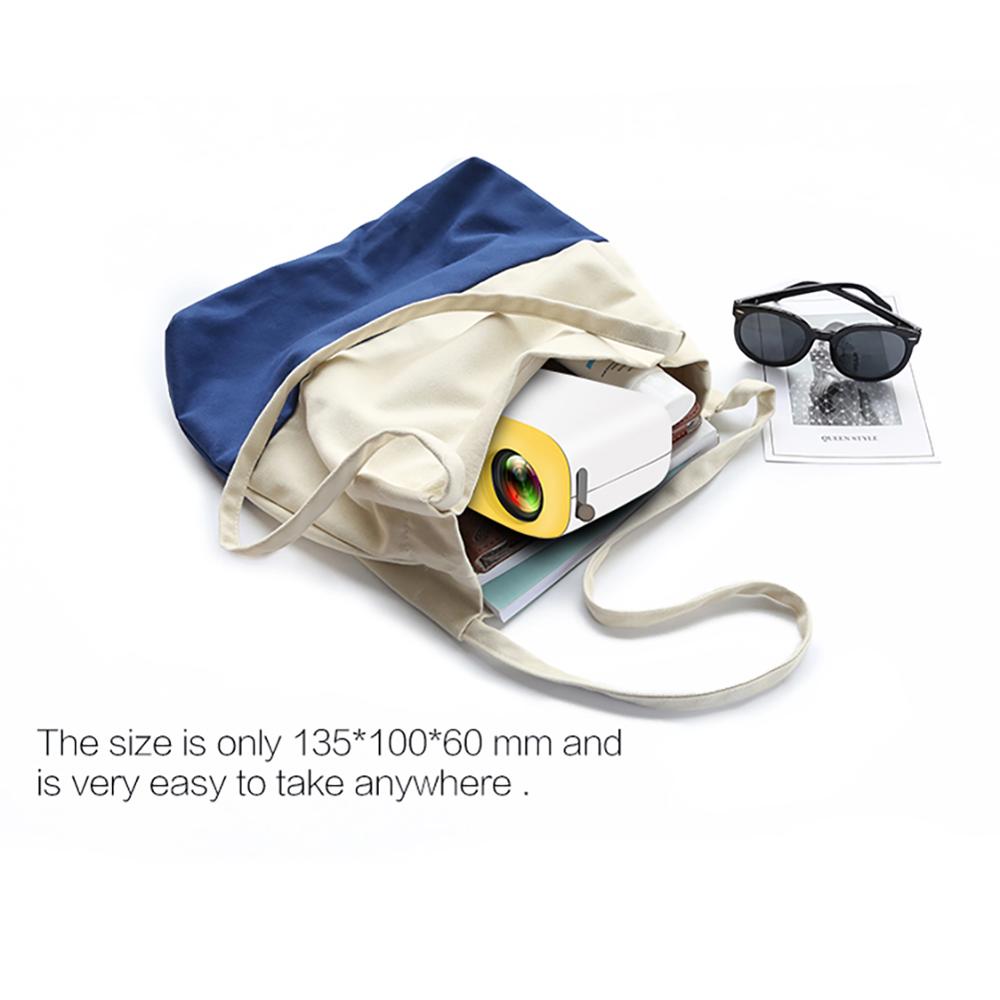 EU Plug yellow YG200 home mini projector LED portable handheld projector supports HD 1080P