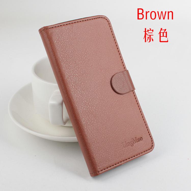 Originele Originele Lederen Portemonnee Flip Case voor Alcatel One Touch Idol X 6040 flip gewijd telefoon holster.: brown