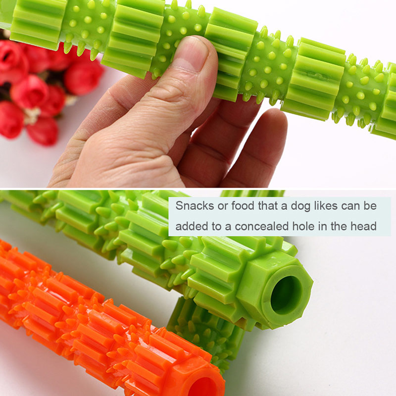 Pet Dog Toy TPR Bite-resistant Food Molar Stick Puzzle Training Bite Toy Can Put Snacks Dog Chew Toys For Small And Medium Breed