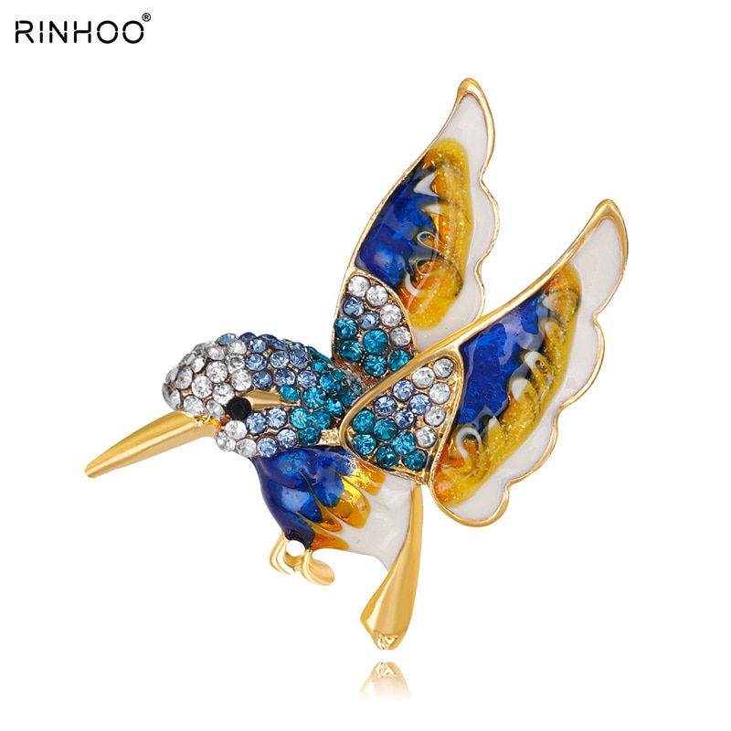 Beautiful Rinestone colorful bird Brooch animal Brooches for wedding women decoration wild Animal Gold jewelry