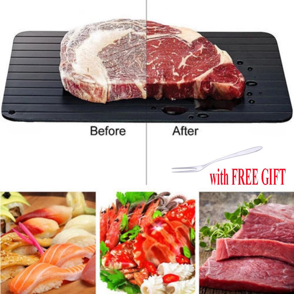 Fast Defrost Tray Thaw Frozen Food Meat Fruit Quick Defrosting Plate Board Defrost Tray Thaw Master Kitchen Gadgets Accessories