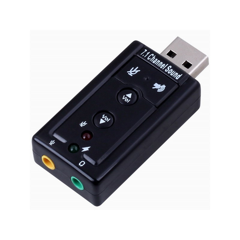 Neue Externe USB 3D Audio USB Soundkarte Adapter 7,1 Kanal Professionelle Mikrofon Headset 3,5mm