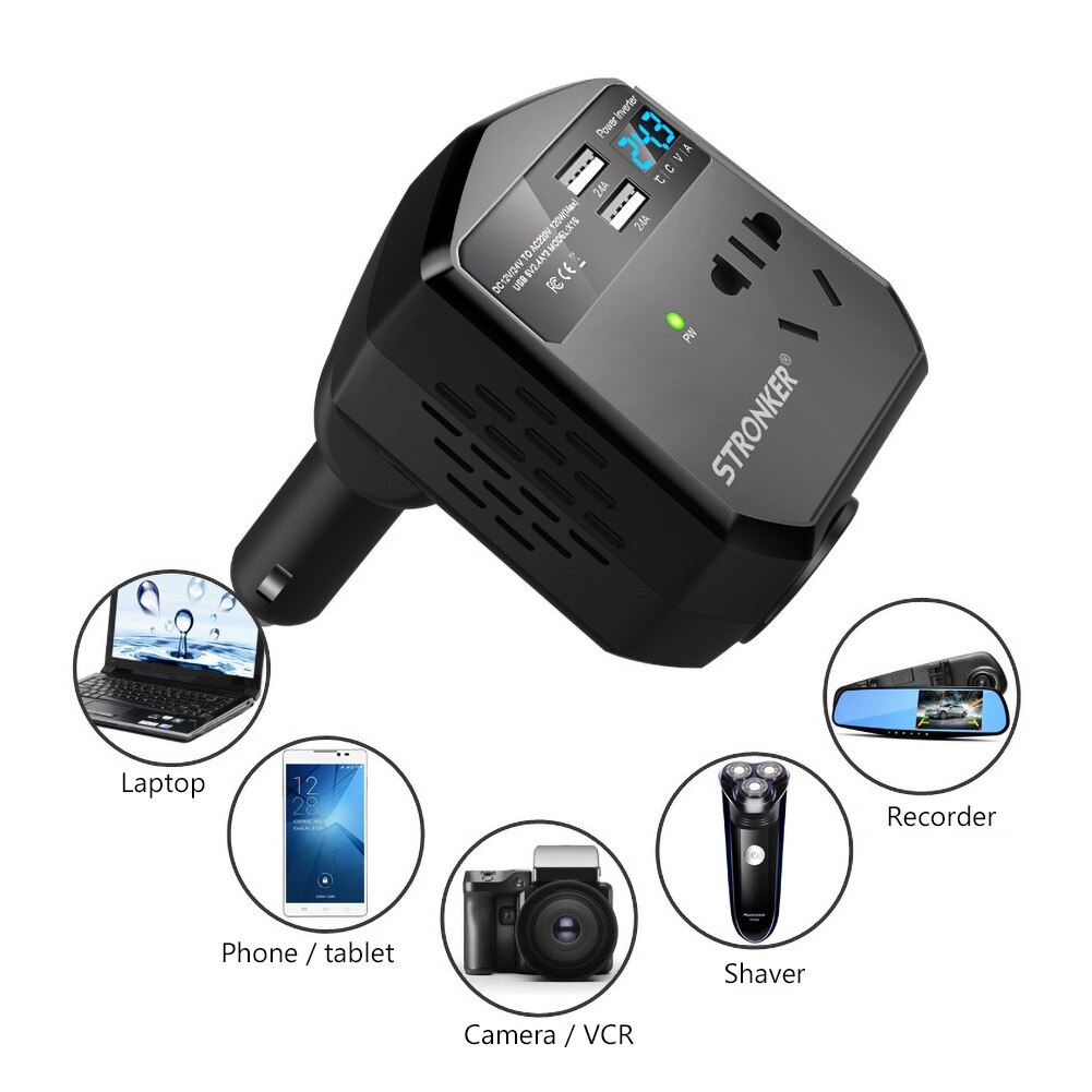 Universal 12V/24V to 220V Power Supply Socket Car Power Inverter Transformer Voltage Converter Transformer