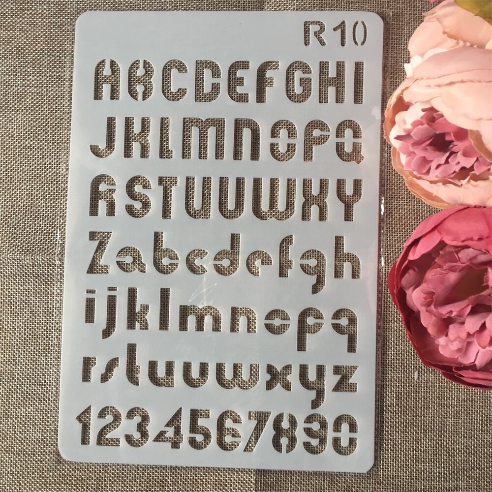 1 Pcs 26 cm Alfabet Letters DIY Craft Gelaagdheid Stencils Schilderij Scrapbooking Stempelen Embossing Decor Papieren Kaart Template: E