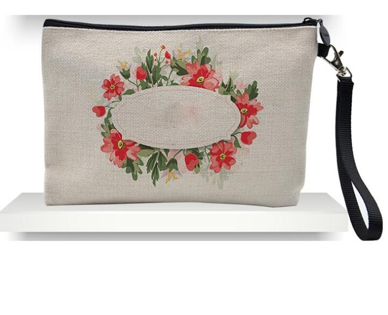 10 teile/los 23cm x 16cm Sublimation Leinen kosmetische taschen DIY frauen leer schlicht Reißverschluss machen-hoch tasche telefon Kupplung tasche