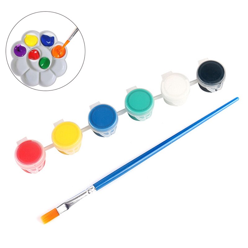 6/12 farver akryl maling pigment sæt til tøj tekstil stof håndmalet væg gips maleri tegning til børn