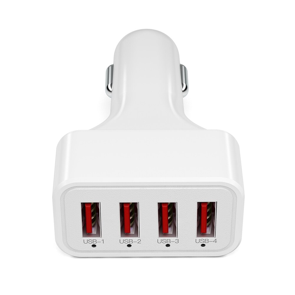 Multi-usb snellader met 4 poorten, autolader, usb-adapter voor mobiele telefoons, slimme universele oplader, draagbare oplader voor iphone en android