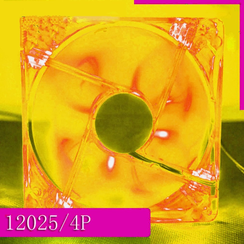 Cooling Fan PC Computer Fan Quad 4 LED Light 120mm PC Computer Case Cooling Fan Mod Quiet Molex Connector Easy Installed Fan 12V