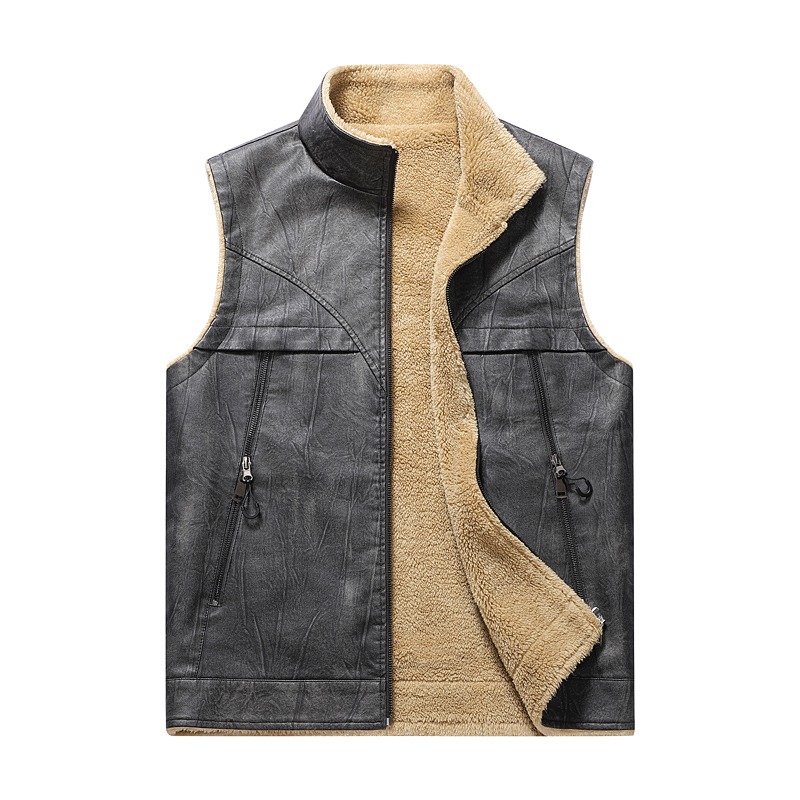 Gilet Polaire Homme - Veste Sans Manches Chaude Automne/Hiver - Vêtement Extérieur Camping Voyage: L / Gris