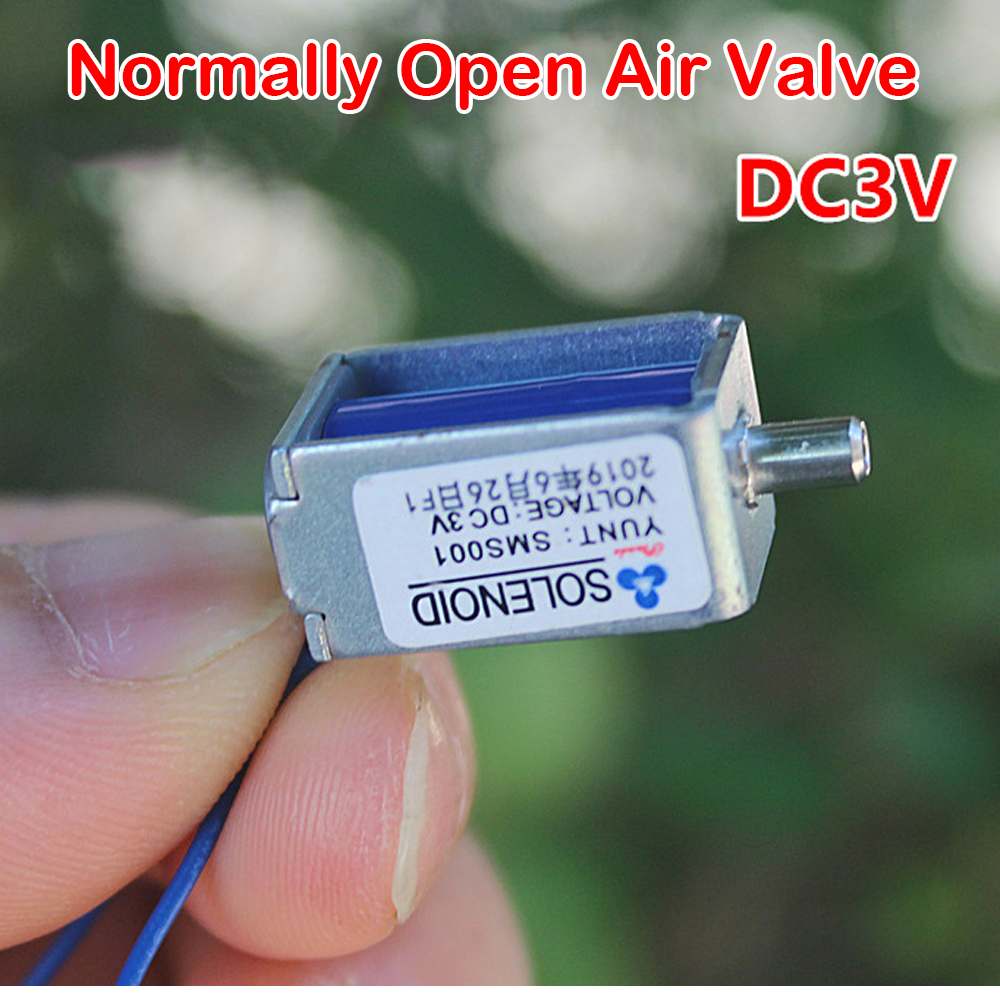 N/O Normal Open Solenoid Valve Air Valve DC 3V Mini Electric Gas Control Exhaust Valve Normally Open Air Release Valve