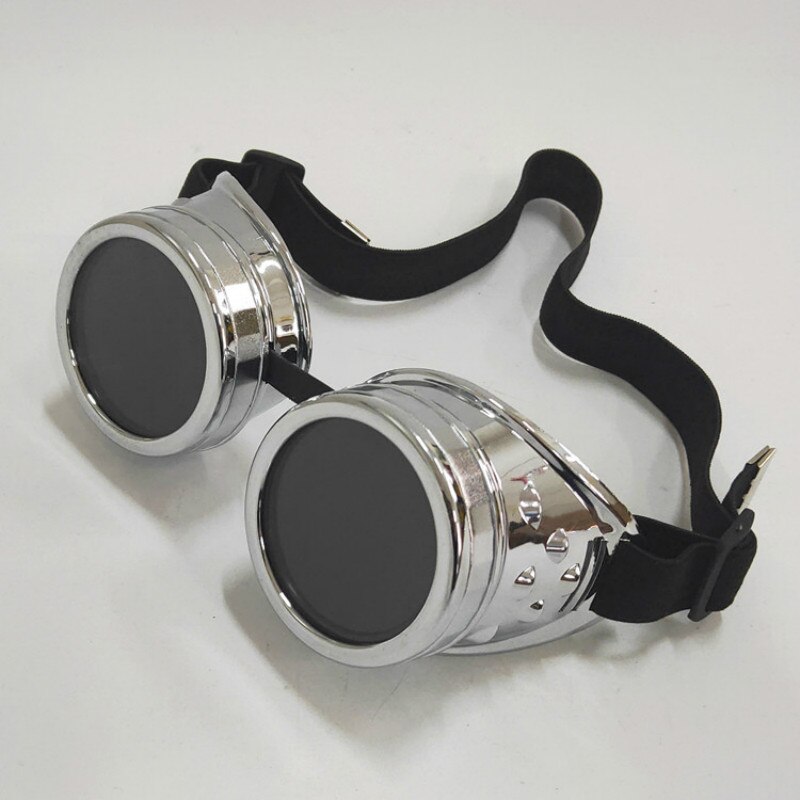 Tungmetal steampunk motorcykel briller gotisk stil driver beskyttelsesbriller beskyttelsesbriller til cosplay halloween dekorationer: E