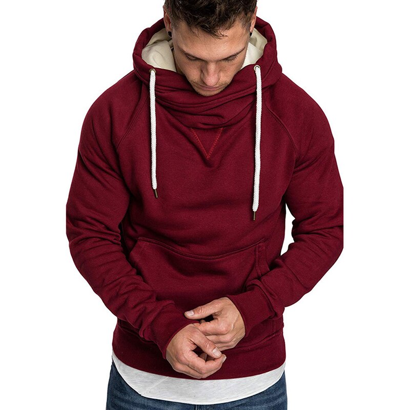de los hombres con capucha Stand Collar Pullover sudadera de la ropa de los hombres bordado costura de manga larga sudadera de primavera y Autu
