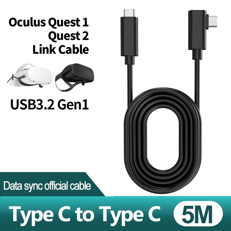 7M 6M 5M Fast USB 3.1 Charge Link Cable For Oculus Quest 1 2 USB Type C Data Charging Cable For Oculus Quest2 VR Accessories: A-TypeC to TypeC 5M