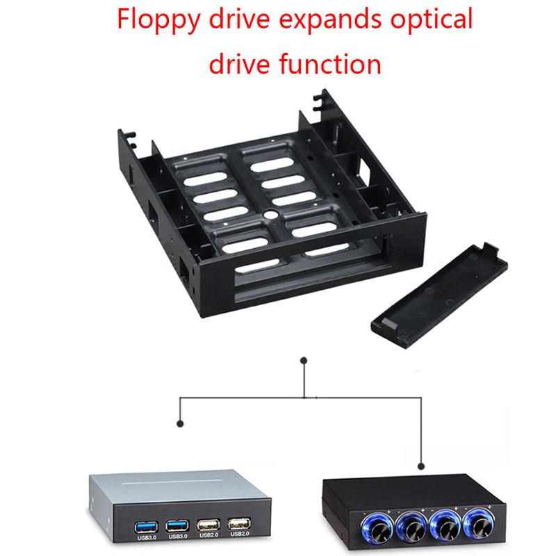 5.25 Optical Drive Position to 3.5inch 2.5inch SSD Bracket Hard Drive Holder R9JB