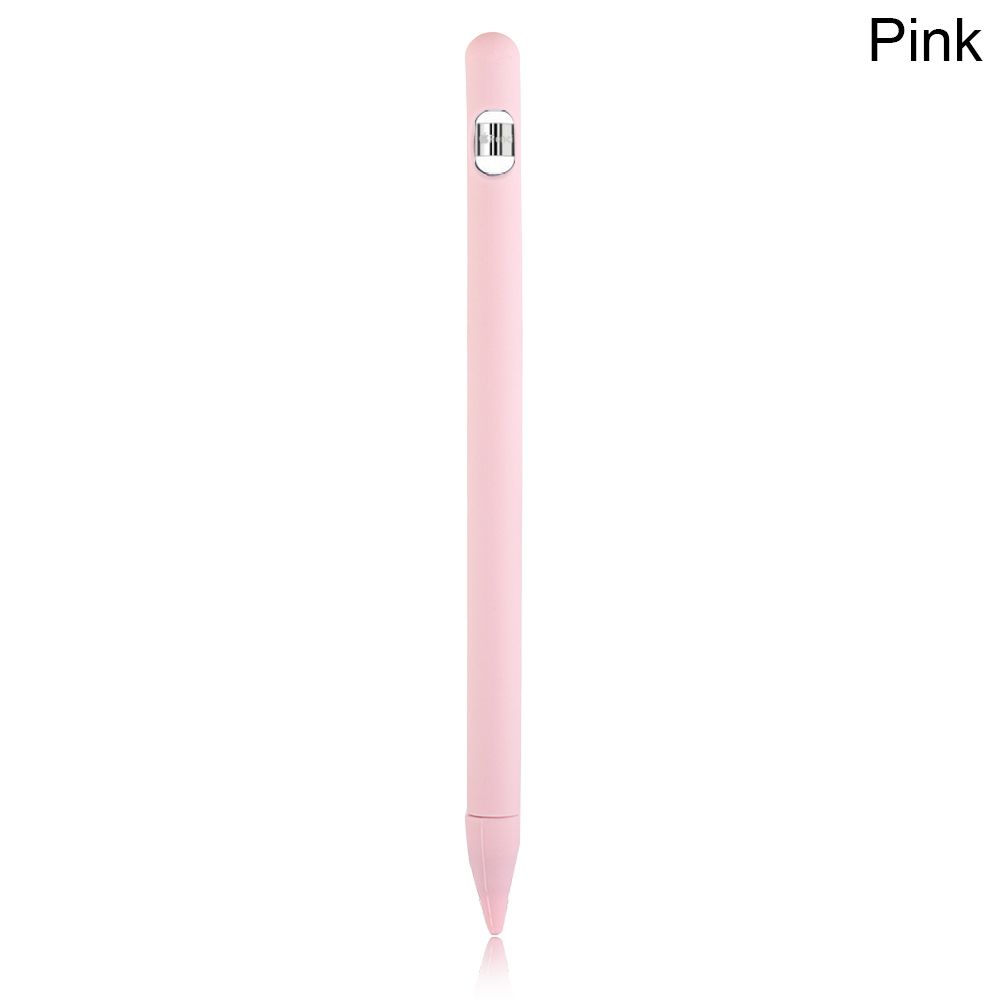 Colorful Soft Silicone Case Compatible For Apple Pencil Case Compatible For iPad Tablet Touch Pen Stylus Protective Sleeve Cover: pink-