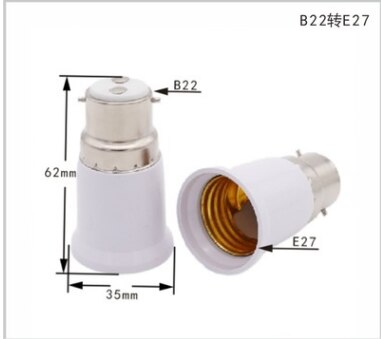 Lamp Holder Adapter B22 Bayonet To E27 Screw Mouth Fireproof Material Plastic Converter Conversion Socket Light Bulb Adapter