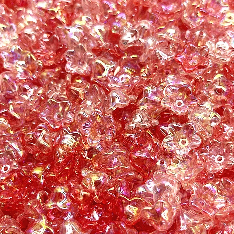 50 Uds. De tapas de cuentas acrílicas de campana de cambio Gradual de 7x13mm, accesorios de joyería, dijes, pulseras, cuentas espaciadoras para fabricación de joyas: Azul cielo