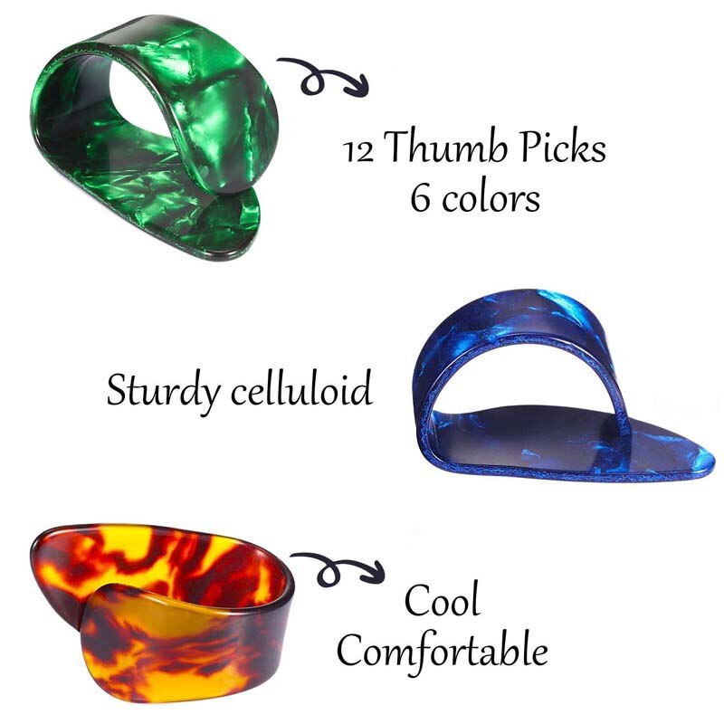 Púa para Guitarra, púa para dedo, Protector para Guitarra, para Guitarra eléctrica púa acústica, bajo, Pulgar, Protector para dedo, 2 uds.