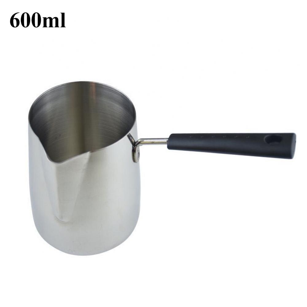 Rvs Wax Smelten Pot Met Siliconen Handvat Diy Kaars Smelt Pot Ontbinden Zeep Jug Verwarmde Koffie/Melk/chocolade: 600ml