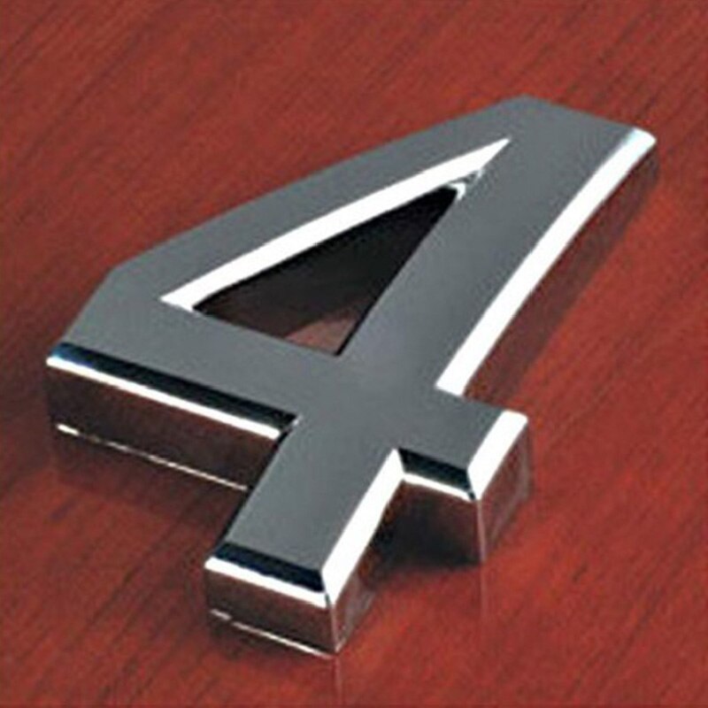 0-9 Number Wall Sticker 3D Self Adhesive Door House Numbers Sign Stickers Hotel Office Door Address Street Exterior House Number: 4