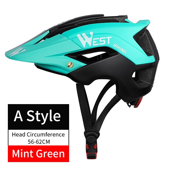 WEST BIKING Bicycle Helmet Trail XC MTB All-terrain Bike Helmet OFF-ROAD Casco Ciclismo Bicicleta Mountain Bike Cycling Helmet: A Style Mint Green