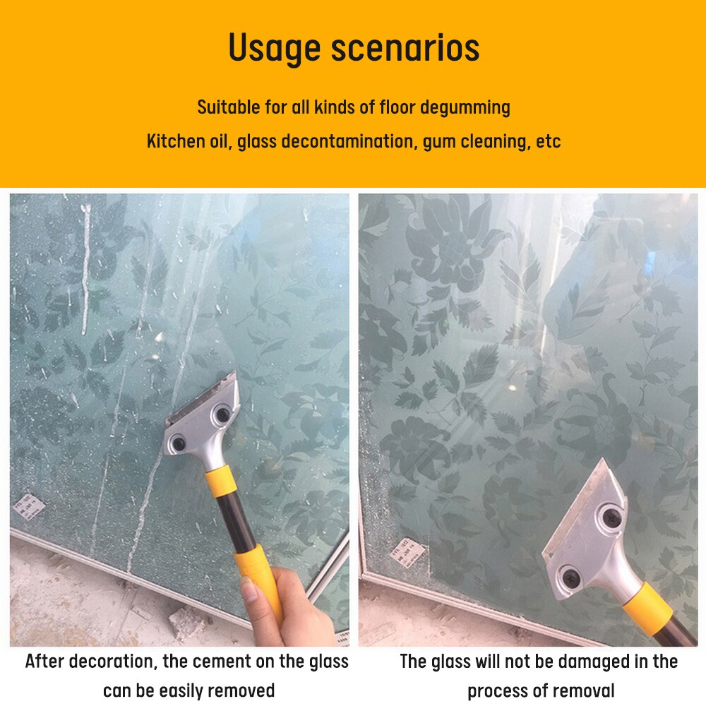 Scraper Knife Metal Putty Knife Wall Plaster Knife Hand Tool Plastic Handle Scraper Blade with Non-slip Handle + 10 Screw Kit