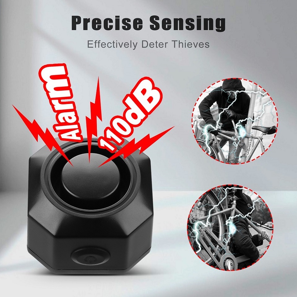 Extractme Allarme antifurto per moto senza fili Telecomando Sensore di vibrazione 110dB Allarme di protezione di sicurezza per scooter elettrico per bici