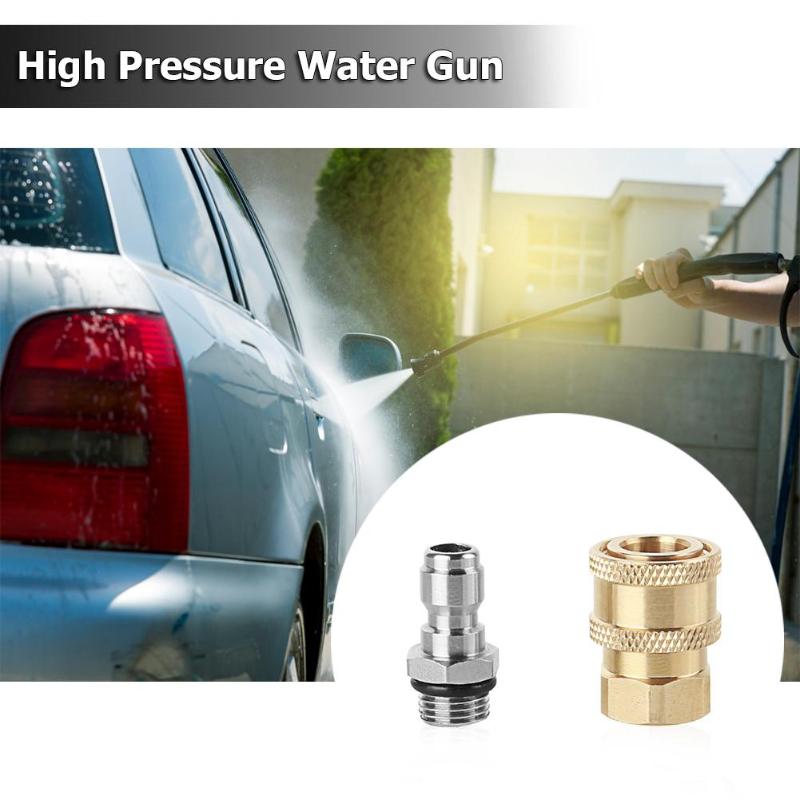 High Pressure Washer M14x1.5mm Brass Connector 1/4+Quick Release Coupler Male Female Connector for Pressure Washer Gun Nozzle