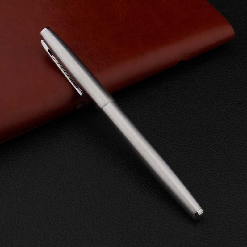Financiële Tip 0.38Mm Extra Fijne Vulpen Zilver Kleur Pijl Clip Inkt Pennen Stalen Metalen Klassieke Hero 338 Kantoor school