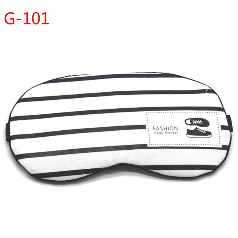 Zachte Eye Slaapmasker Mode Gestreepte Katoenen Eye Cover Reizen Ontspannen Slapen Aid Blindfold Cartoon Slaapmasker 3D Eyepatch: 1