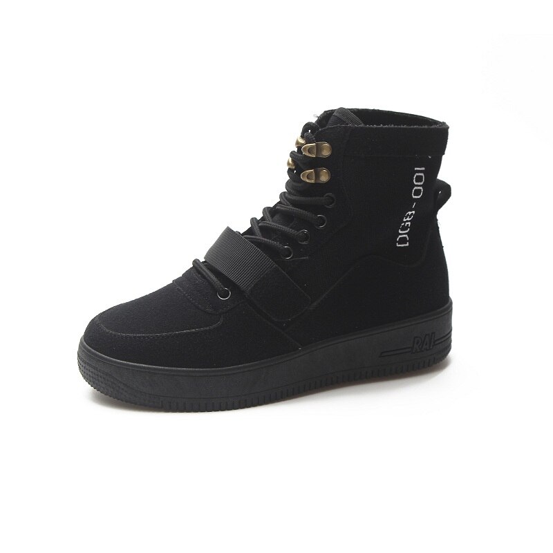 womens High Top Skateboarding Shoes Lace Up Skateboard Sneakers Female Girl Botas Woman Sport Shoes: Black / 38