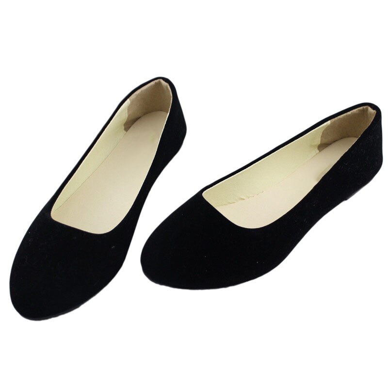 Kvinder slip-on espadriller sko flade sneakers dame flock solide loafers flade fritidssko sort jogging gå