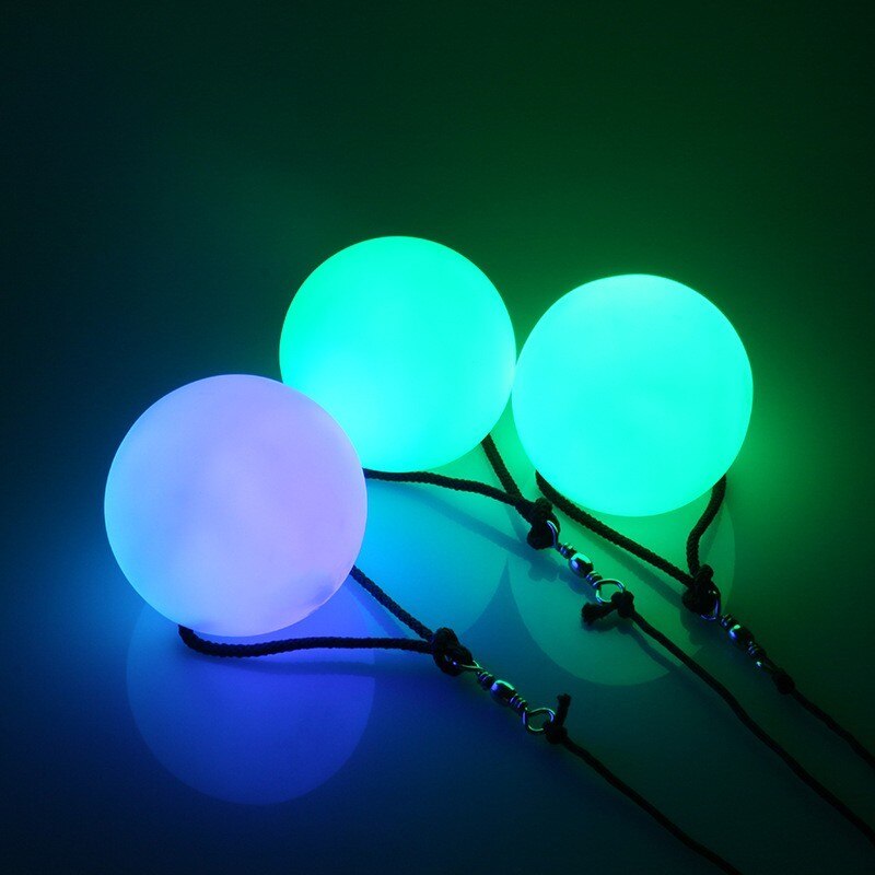 2 stuks = 1 paar buikdans ballen RGB glow LED POI gegooid ballen voor buikdans hand rekwisieten podium prestaties accessoires
