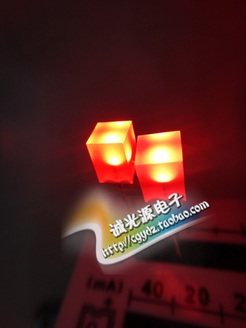 Red 5X5X7 LED light 5*5*7 light emitting diode lamp super bright square without foot length