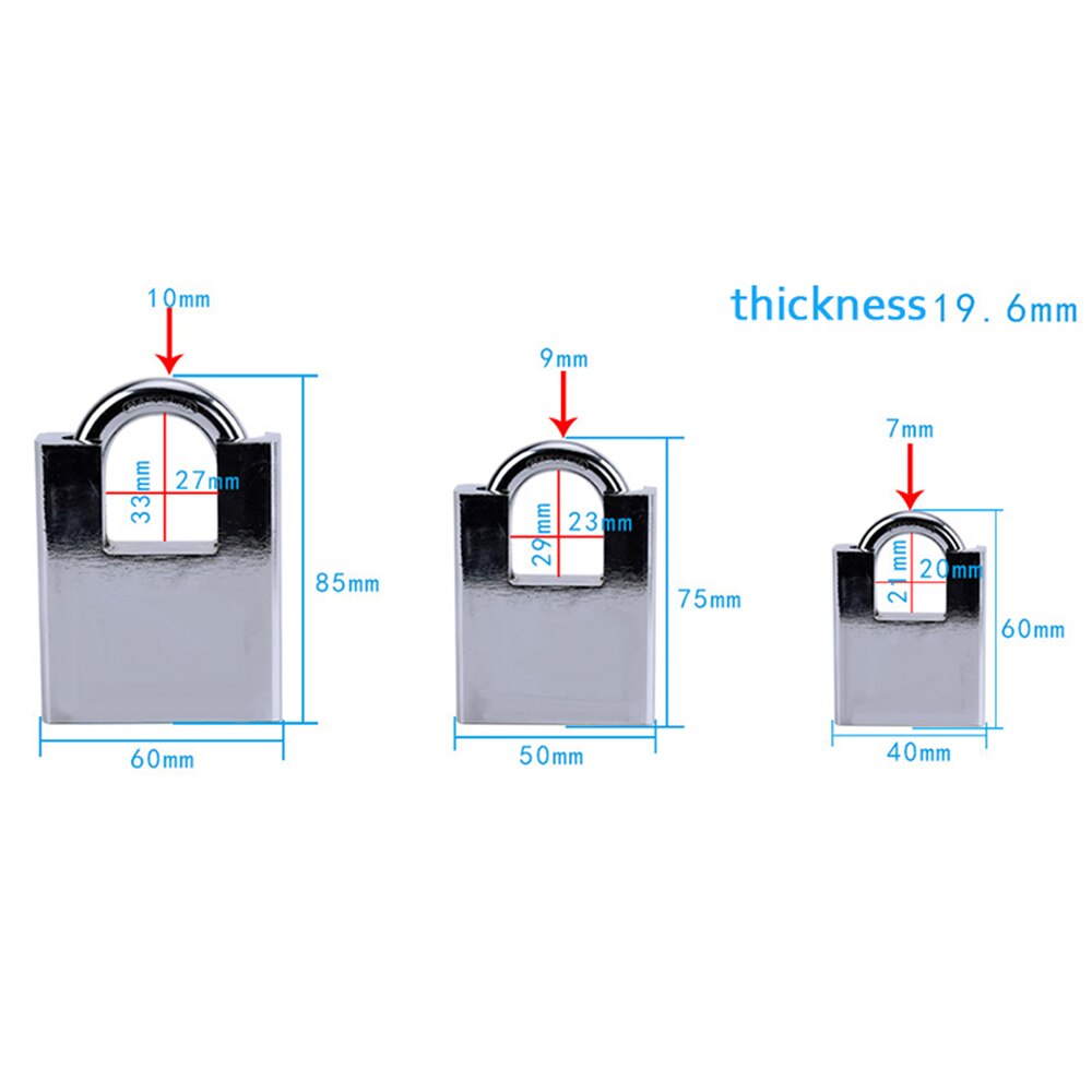 1PCS keyed padlock Galvanized iron lock Anti - theft waterproof dust pry Security lock Door / warehouse / dormitory padlock