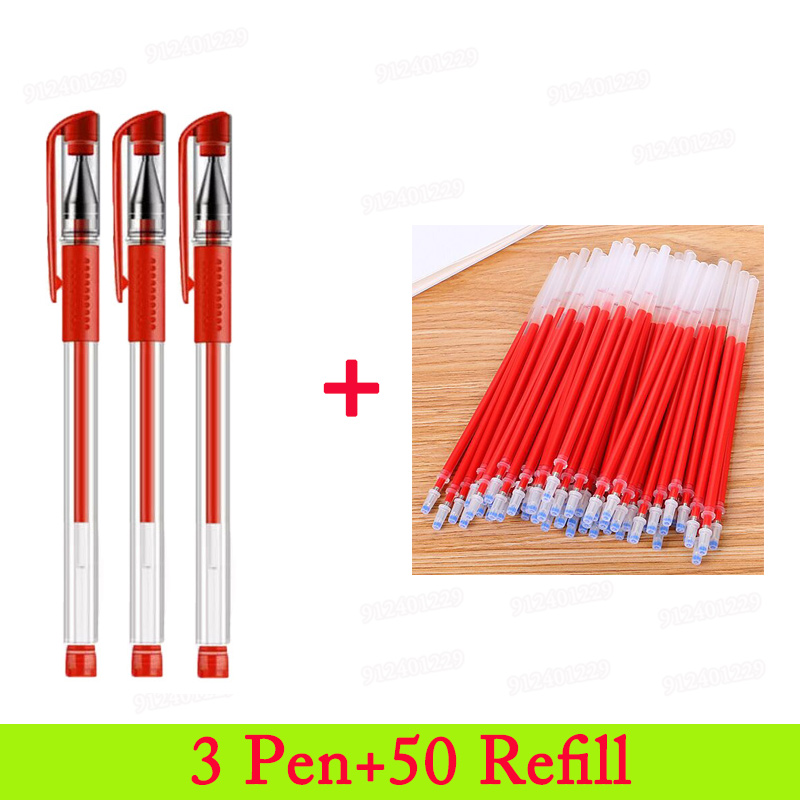 Lot Black Red Blue Signature Neutral Pen Rod Business Office Write Student Stationery Exam Replaceable Refill Ball-Point Pen