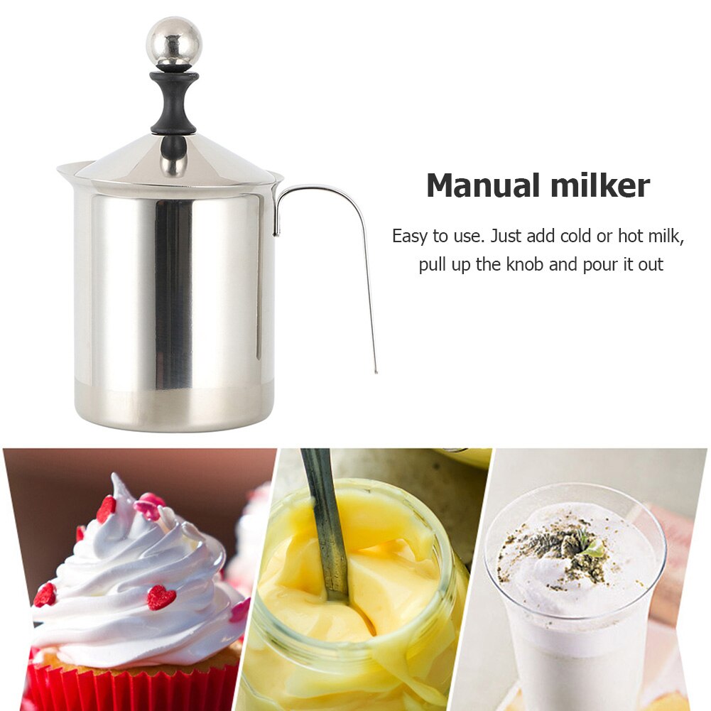 Edelstahl Manuelle Milchaufschäumer Milch Schaum Doppel Gittergewebe Kaffee Schäumer Tasse