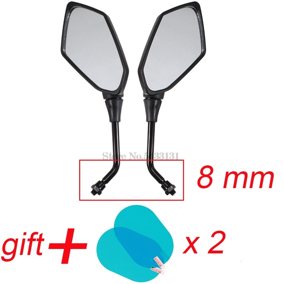 Original Motorcycle Mirrors Side mirror for 250 Crf Husaberg Fe 450 Bmw R1200Gs Ktm Exc 450 with waterproof cover: 8mm with waterproof