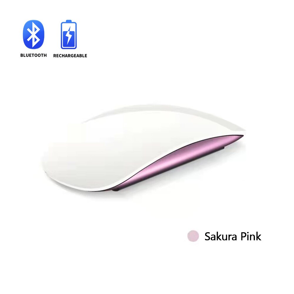 Arc Touch Magic Mouse 3 Type C Rechargeable Bluetooth 4.0 Wireless Mause Colorful Green Pink Ultra-thin Mice for Macbook Laptop: Sakura Pink