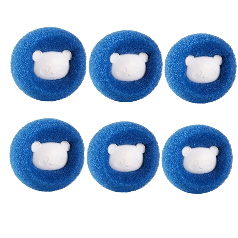 Spons Wasserij Bal Leuke Vorm Pu Spons Bal Decontaminatie Sticky Haar Anti-Kronkelende Was Bal Magie Was Bal: blue 6 Pcs