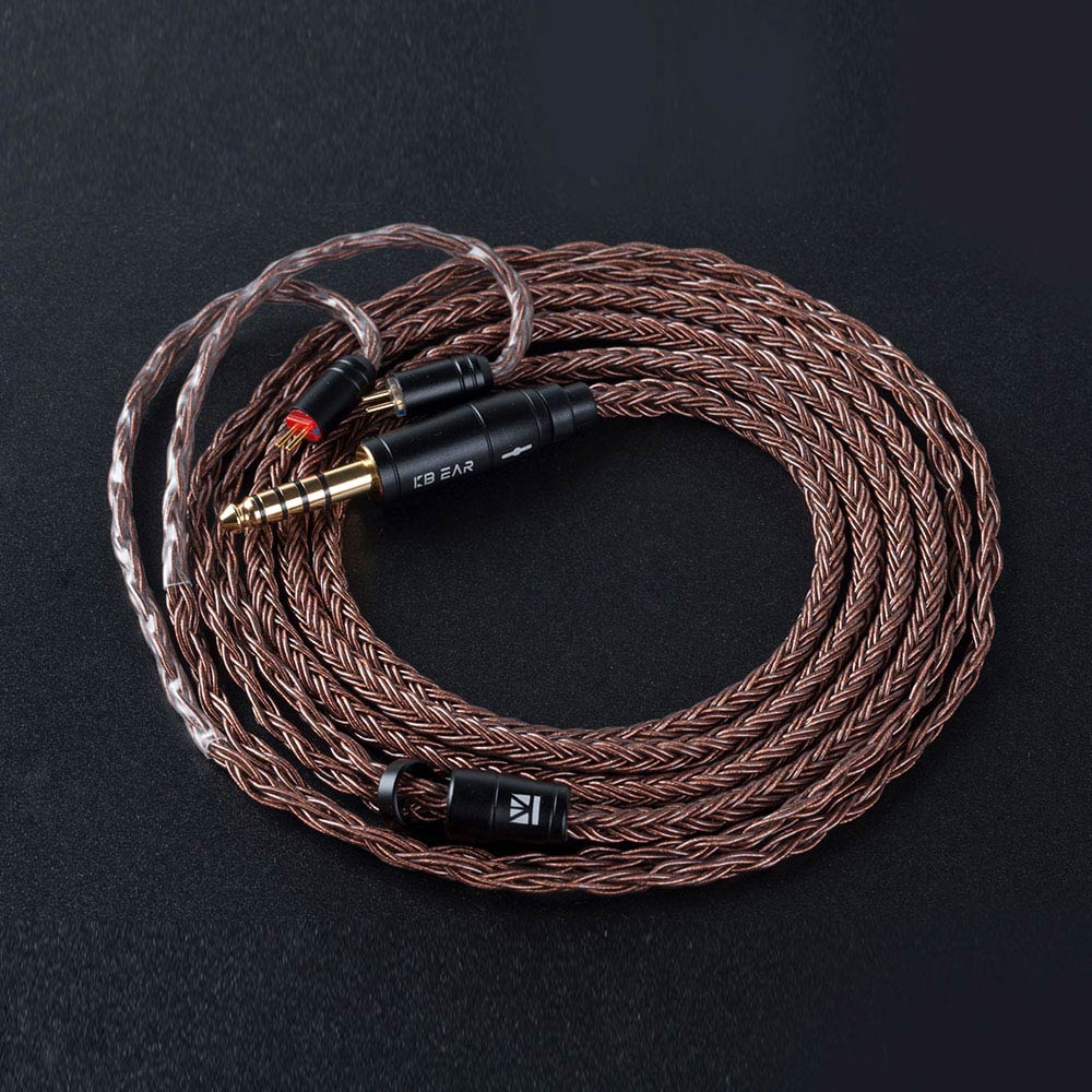 KBEAR 16 Core Pure Copper Earphone Cable 2PIN/MMCX/QDC Earbuds Connector Use For KZ EDX ZSN PRO BLON BL-03 KBEAR KS1 Headphone: 2 pin 4.4mm