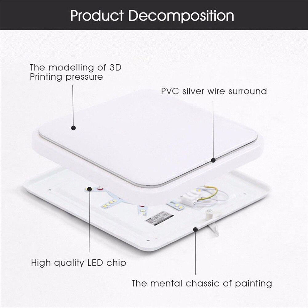 Led tak ner ljus fyrkantigt lock modernt för sovrum kök vardagsrum tis 88
