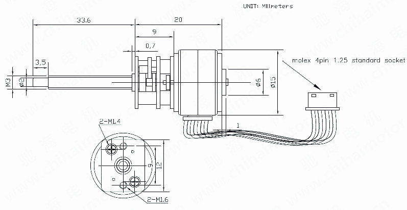 Monitor Ptz 15 Mm Met Encoder Alle Metal Gear Stappenmotor 15BY Micro-Hoek M3 * 0.5 Schroefdraad as Motor 50: 1