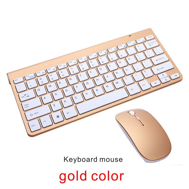 HXB Keyboard Mouse Wireless Keyboard and Mouse Combo MINI Ultra Slim Ergonomic Mouse Keyboard For Macbook Laptop PC Notebook MI: Suit gold