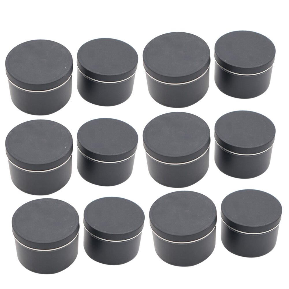 12pcs Multipurpose Container 4 Oz Storage Box Tinplate Accessories Party Favor Round DIY Empty Jar Salves Candle Tin With Lid